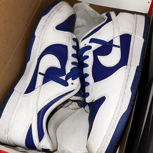Dunks Low Racer Blue size 9. 
Men's White and Blue Sneakers